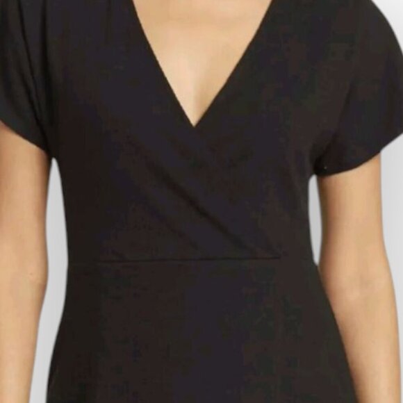 Madewell Black Faux Wrap Mini Dress M Medium NWOT - Picture 6 of 8